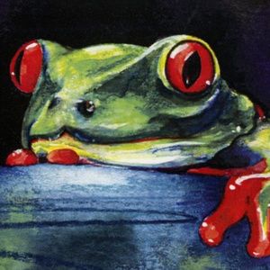 Frog Print in Mat from original painting by Kathy Morton Stanion - Hello